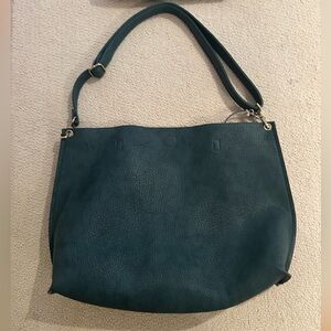 Free People bag with laptop case and purse attached 
3 piece set  teal blue